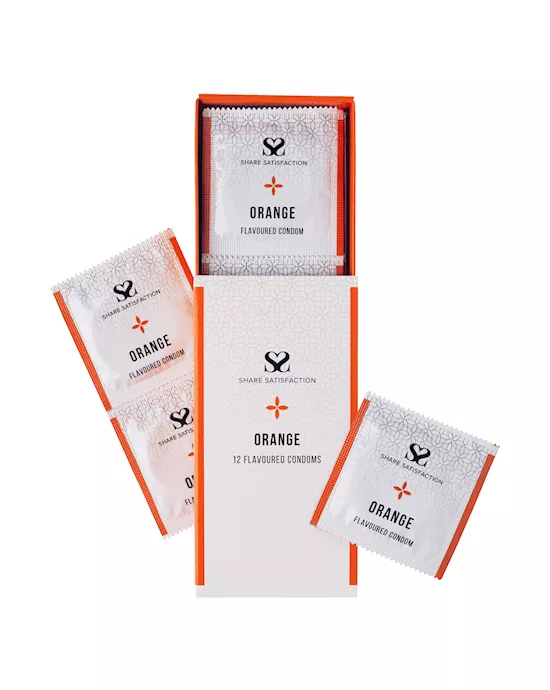 Share Satisfaction Orange Flavoured Condom - 12 Pack