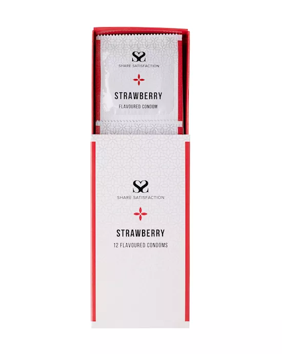 Share Satisfaction Strawberry Flavoured Condom - 12 Pack
