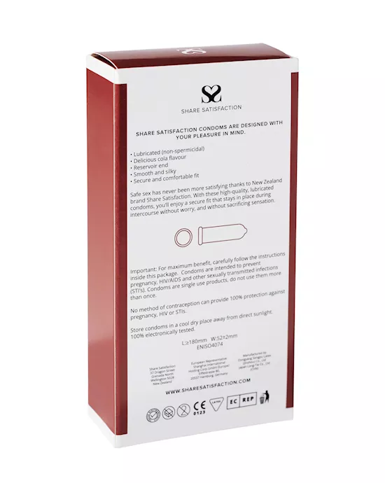 Share Satisfaction Cola Flavoured Condoms - 12 Pack