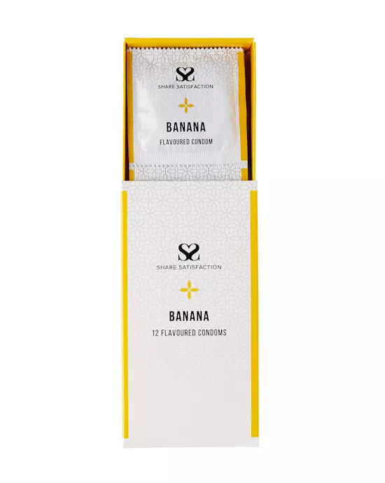 Share Satisfaction Banana Flavoured Condoms - 12 Pack