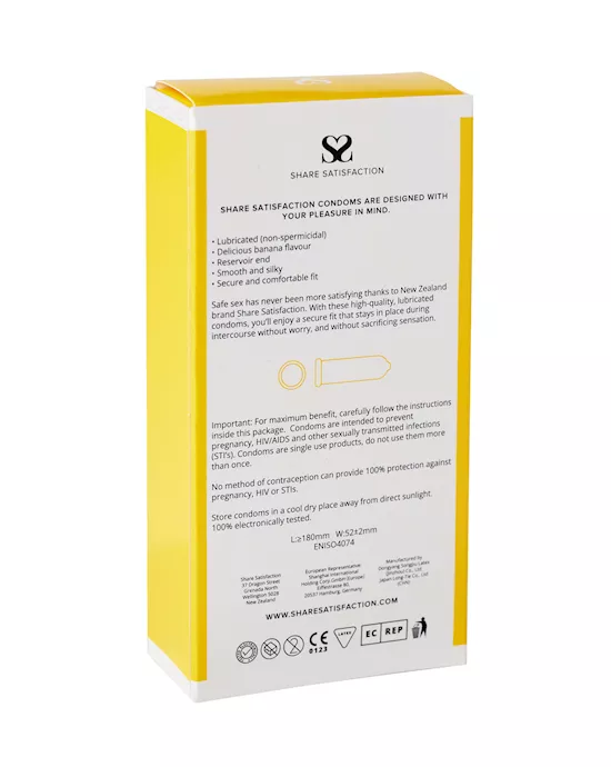 Share Satisfaction Banana Flavoured Condoms - 12 Pack
