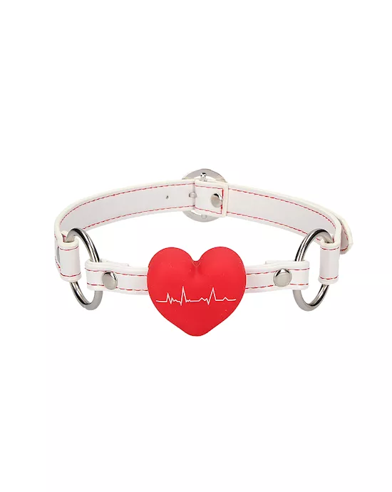 SiliconeHeartGag-NurseTheme-White