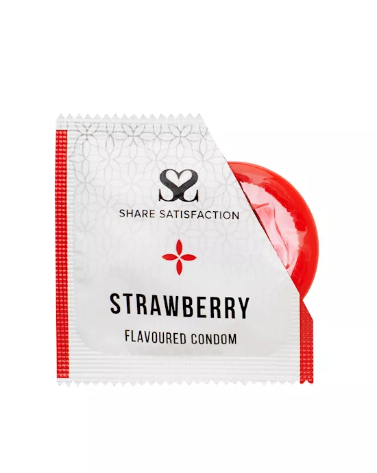 Share Satisfaction Strawberry Flavoured Condoms - 100 Bulk Pack