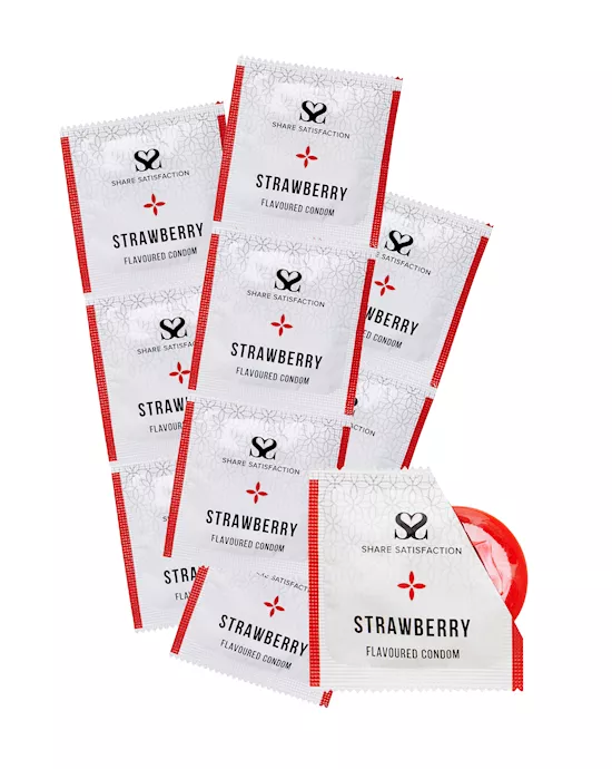 ShareSatisfactionStrawberryFlavouredCondoms-bulkpack50100500