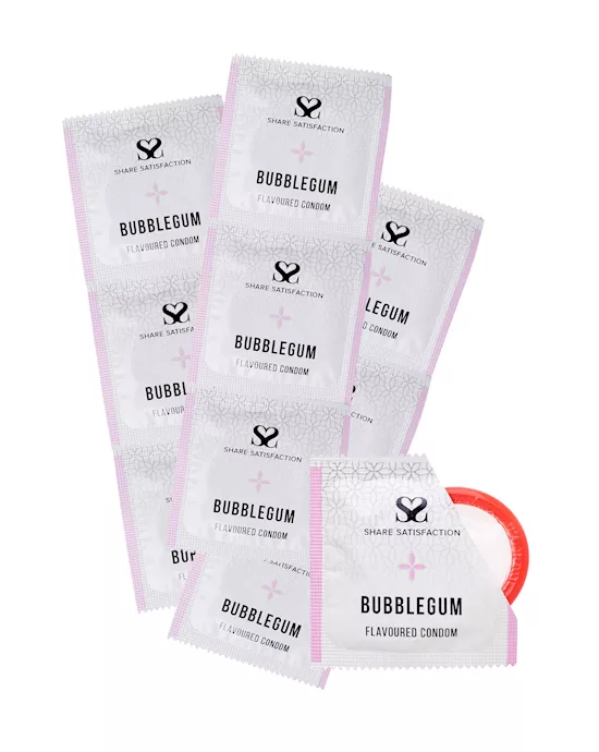 ShareSatisfactionBubblegumFlavouredCondoms-bulkpack50100500