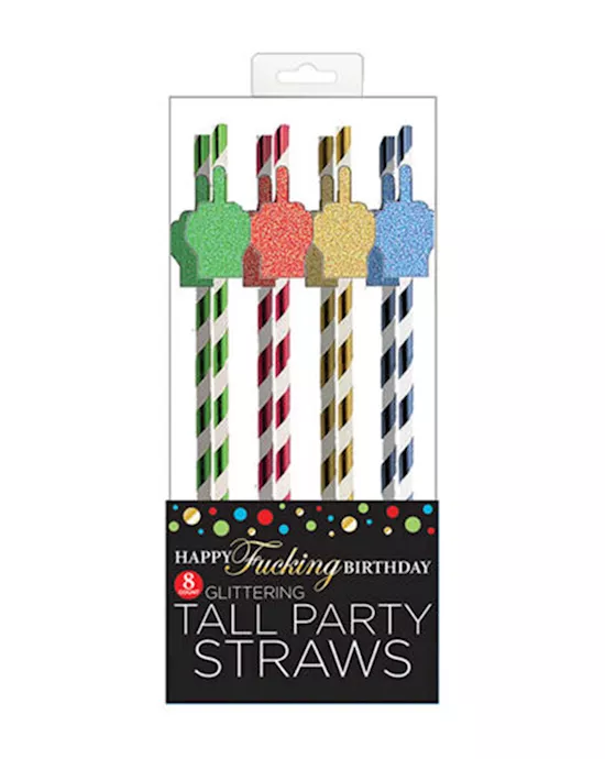 HappyFuckingBirthdayTallPartyStraws