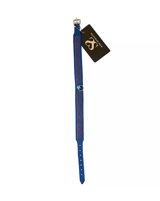 Bound X Blue Collar With Red Rhinestones