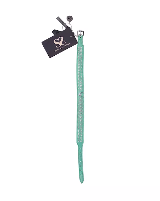 Bound X Green Collar With Silver Rhinestones