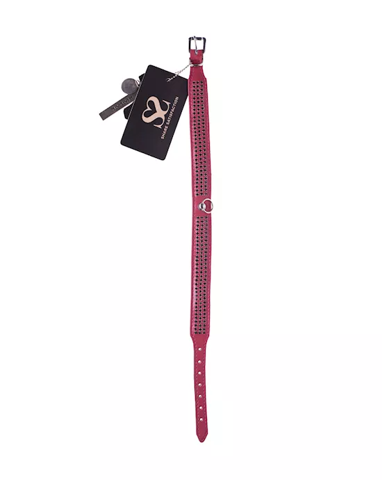 Bound X Pink Collar With Black Rhinestones