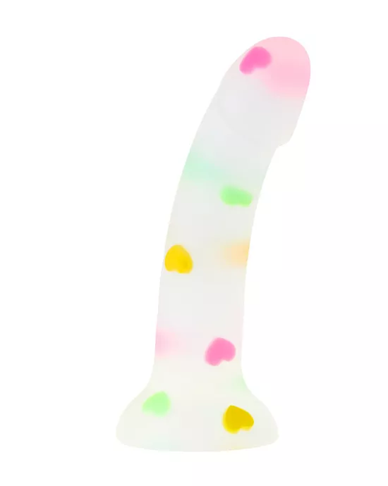 Nood Colours Love Heart Confetti Silicone Dildo