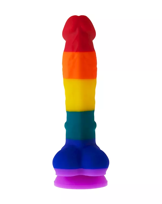 Nood Colours Rainbow Silicone Dildo With Balls
