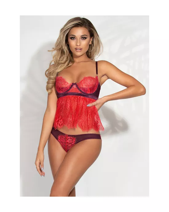 2-PieceEyelashLaceCamidollAndPantySet