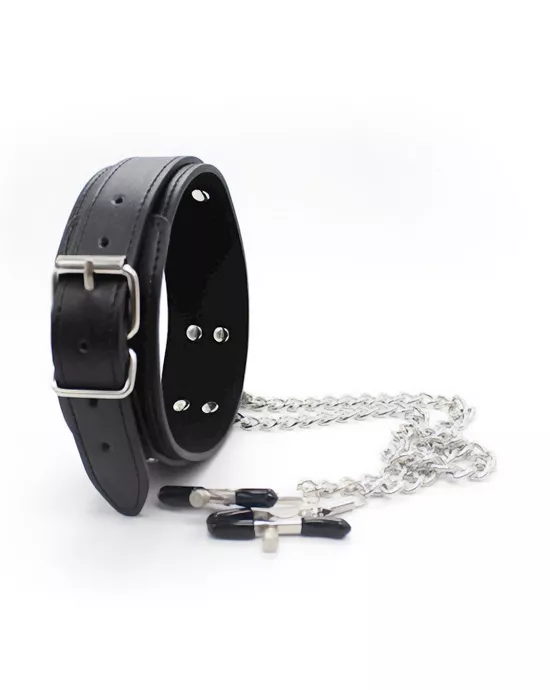 Kinki Collar With Nipple Clamps
