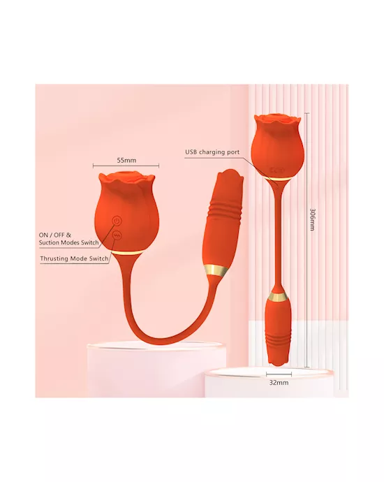 Amore Rose Tail Thrusting Suction Vibrator