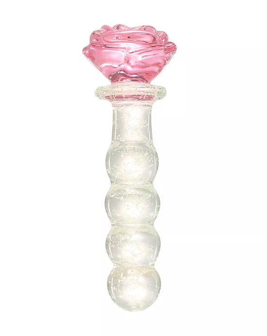Lucent Glow In The Dark Beaded Rose Glass Massager