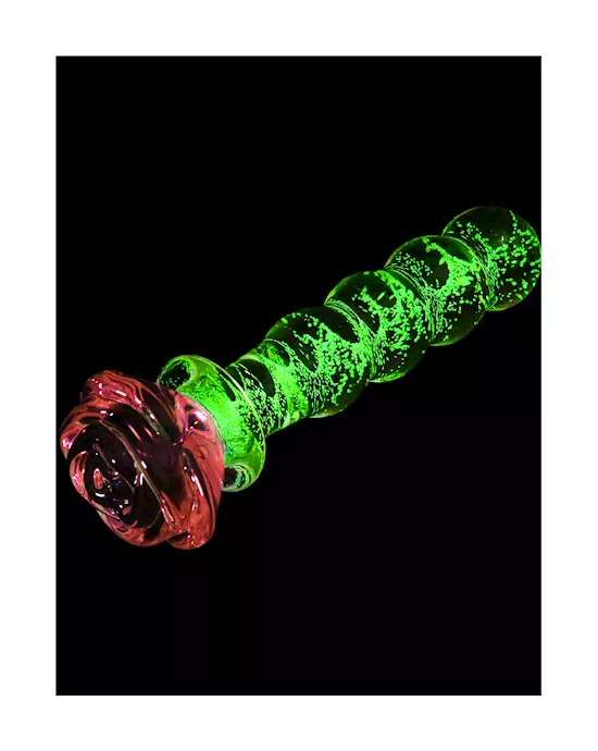 Lucent Glow In The Dark Beaded Rose Glass Massager