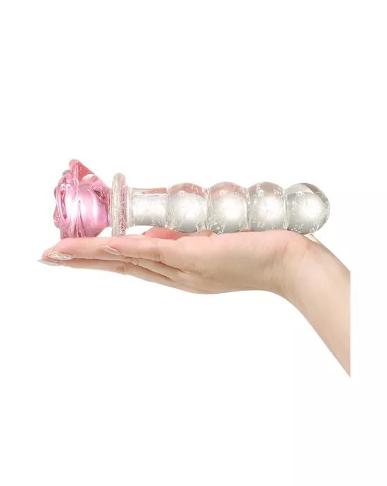 Lucent Glow In The Dark Beaded Rose Glass Massager
