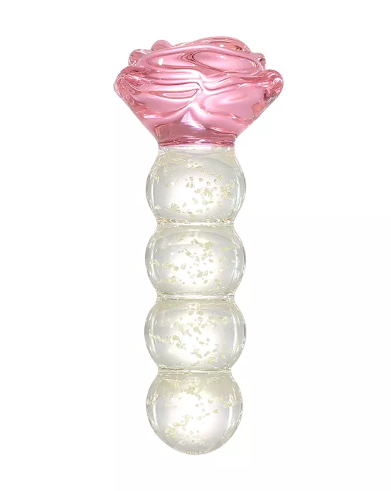 Lucent Glow In The Dark Beaded Rose Glass Massager