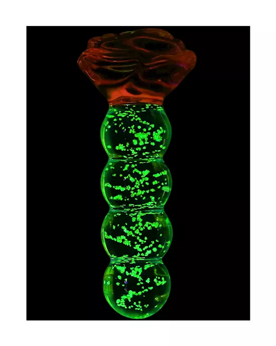 Lucent Glow In The Dark Beaded Rose Glass Massager