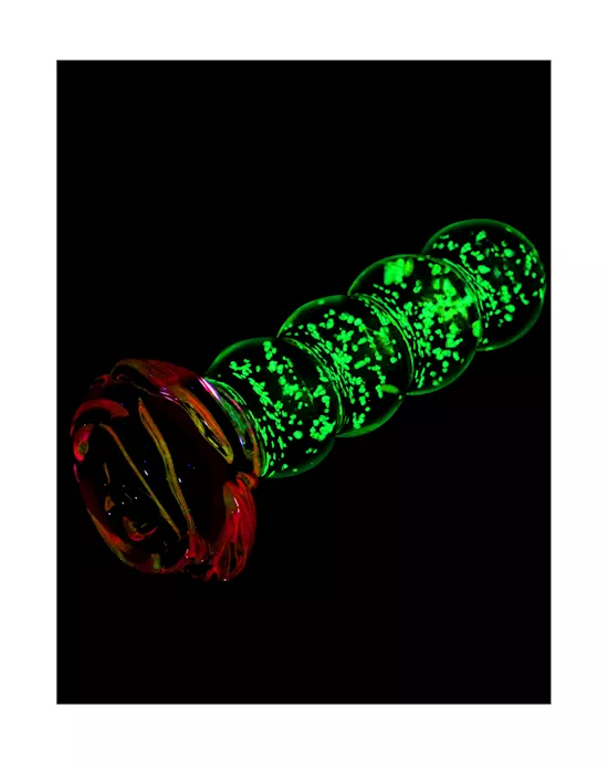 Lucent Glow In The Dark Beaded Rose Glass Massager