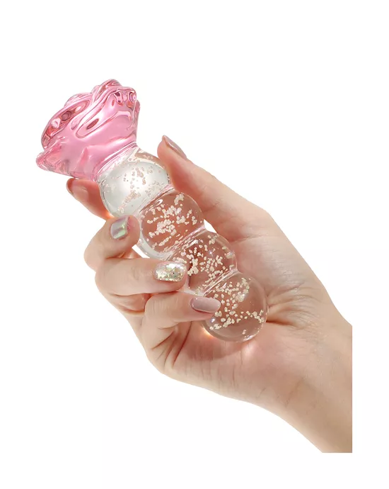 Lucent Glow In The Dark Beaded Rose Glass Massager
