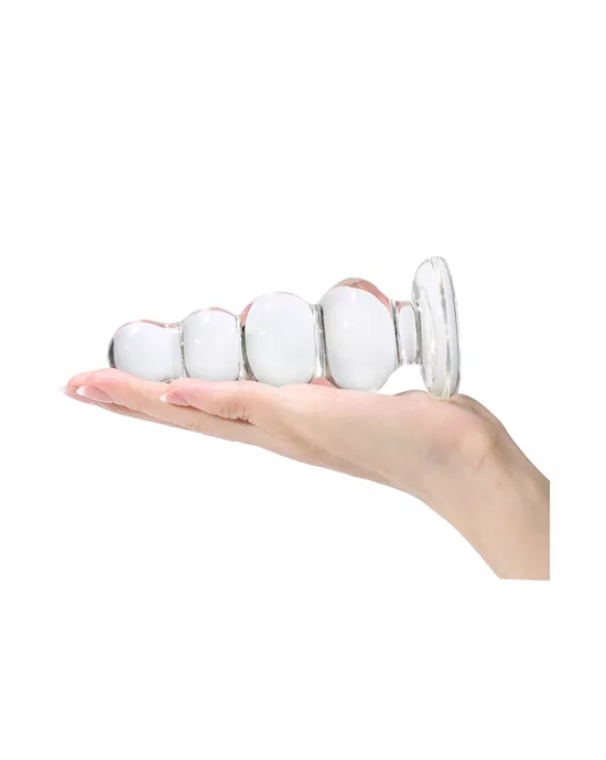 Lucent Beaded Glass Butt Plug