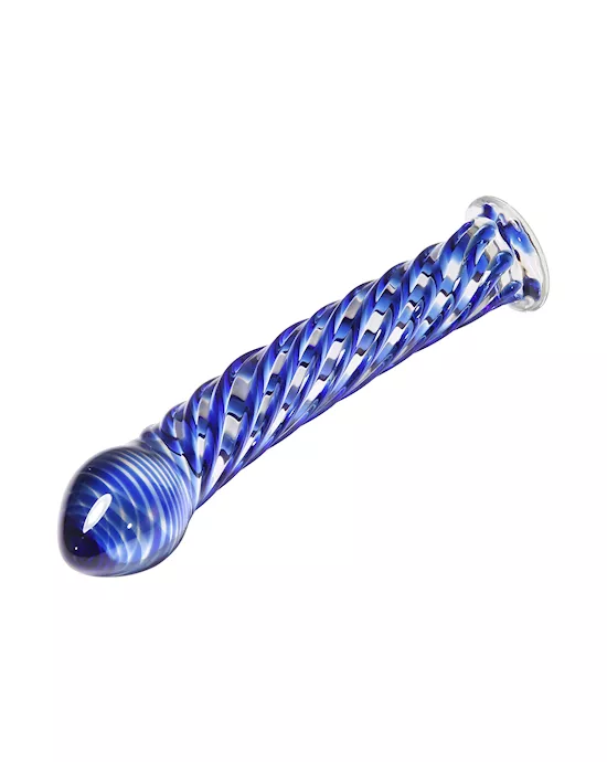 Lucent Spiral Waves Glass Dildo