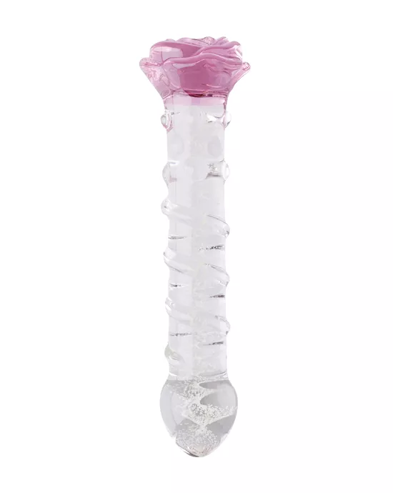 Glow In The Dark Dote On Me Rose Glass Massager