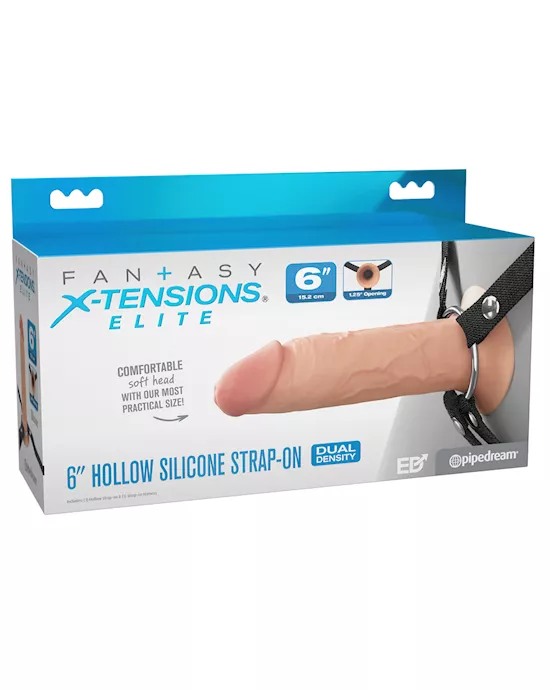 FantasyX-tensionsElite6inSiliconeHollowStrap-onDualDensityLight