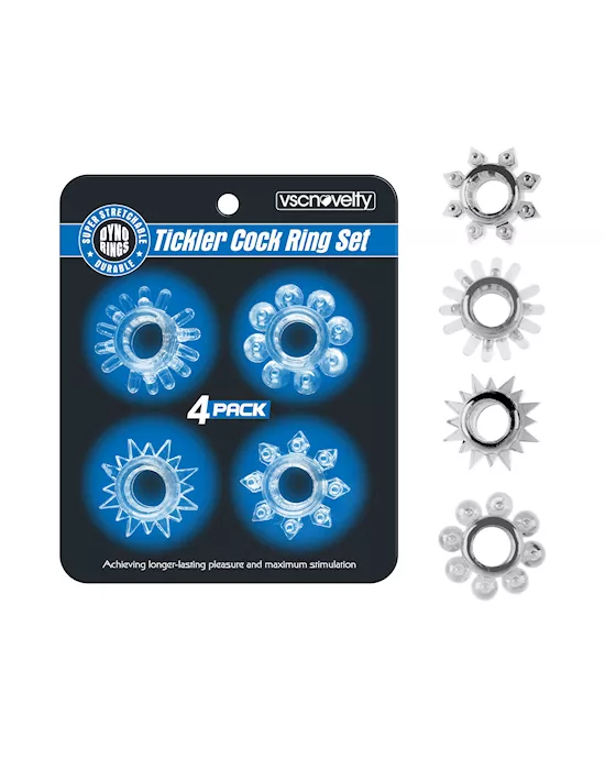 TicklerCockRingSet4pcsClear