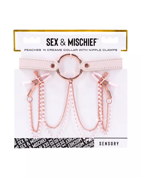 Peaches N Creame Collar With Nipple Clamps