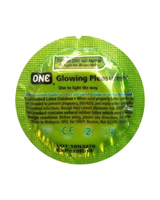 One Glowing Pleasures Condoms 3pk