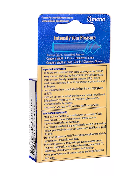 Kimono Swirl Condoms 3pk