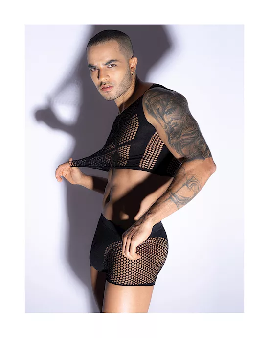 Leaf Top And Boxer Body Stocking