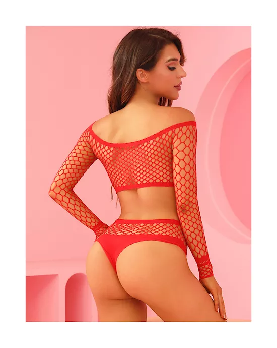 Fishnet Top And Panty Set