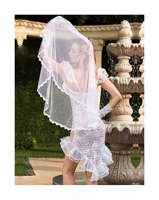Sexy Wedding Dress With Veil Costume