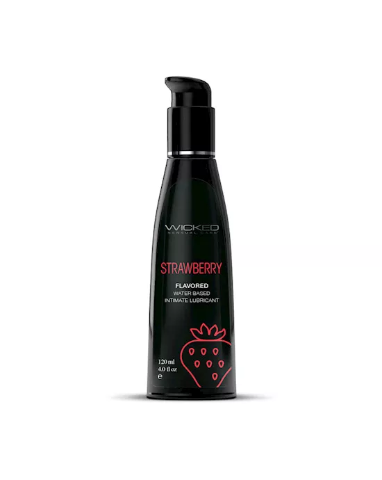 WickedAquaStrawberry-StrawberryFlavouredWaterBasedLubricant-120ml4ozBottle