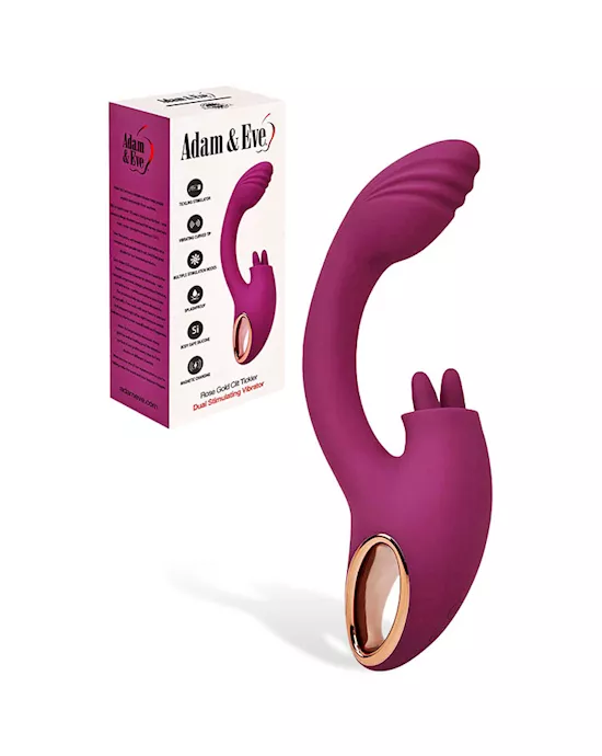AdamEveROSEGOLDCLITTICKLER-Red22cmUSBRechargeableRabbitVibrator