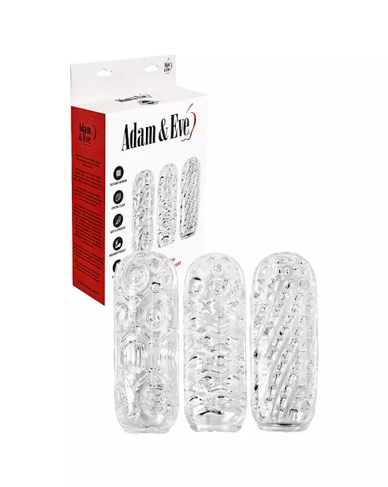 AdamEveADAMSCRYSTALTRIO-ClearStrokers-3Pack