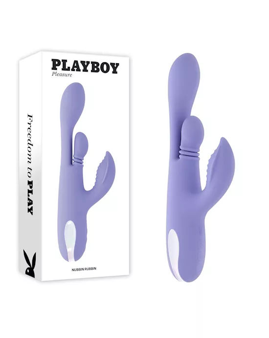 PlayboyPleasureNUBBINRUBBIN-Purple241cmUSBRechargeableThrustingRabbitVibrator