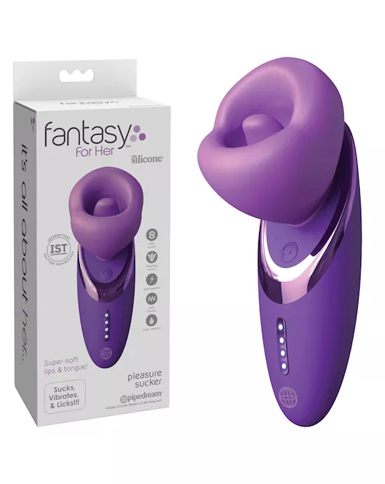 FantasyForHerPleasureSucker-PurpleUSBRechargeableSuckingLickingVibratingStimulator