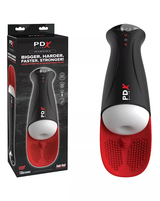 PDXEliteFap-O-MaticProXL-WhiteRed-WhiteUSBRechargeableAutoStroker