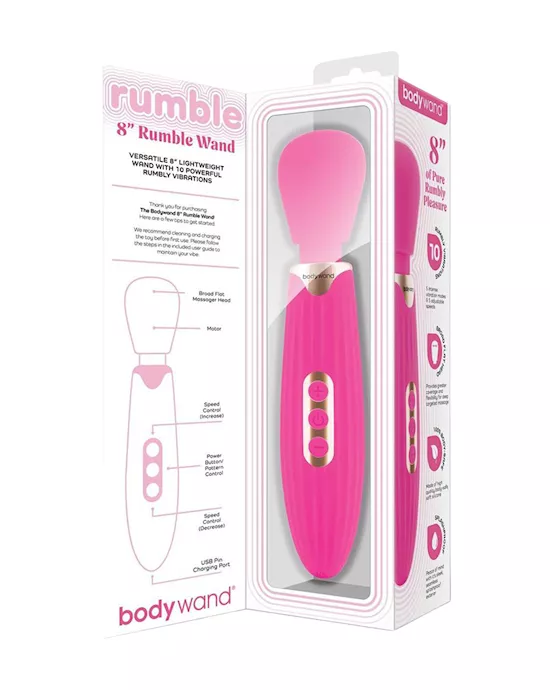 BodywandRUMBLEWAND8Inch-HotPink