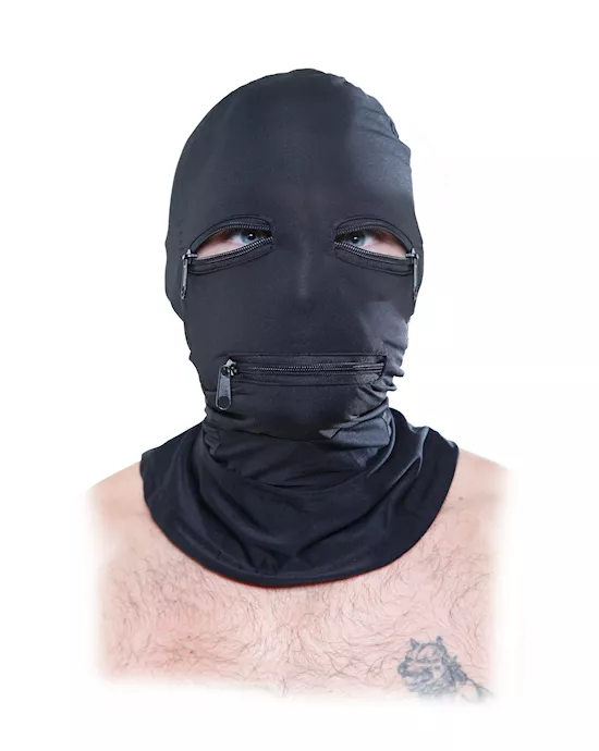 FetishFantasyBlackZipperFaceHood