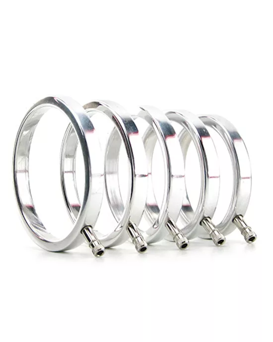 ElectrastimSolidMetalCockRingSet5Sizes