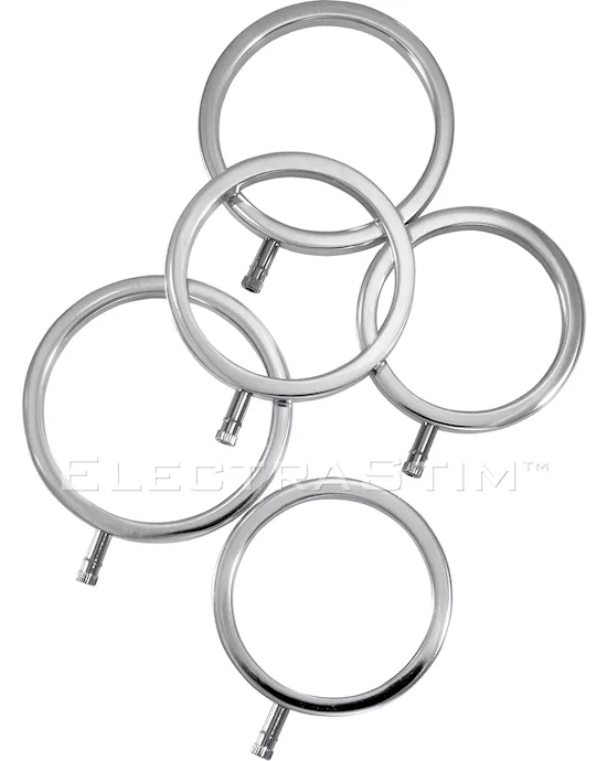 Electrastim Solid Metal Cock Ring Set 5 Sizes